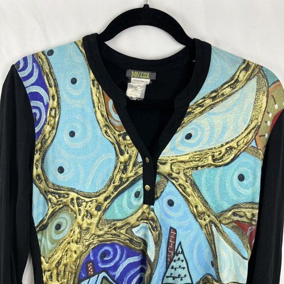 Dolcezza Artsy Henley Top in Womens Size S - Picture 3 of 8
